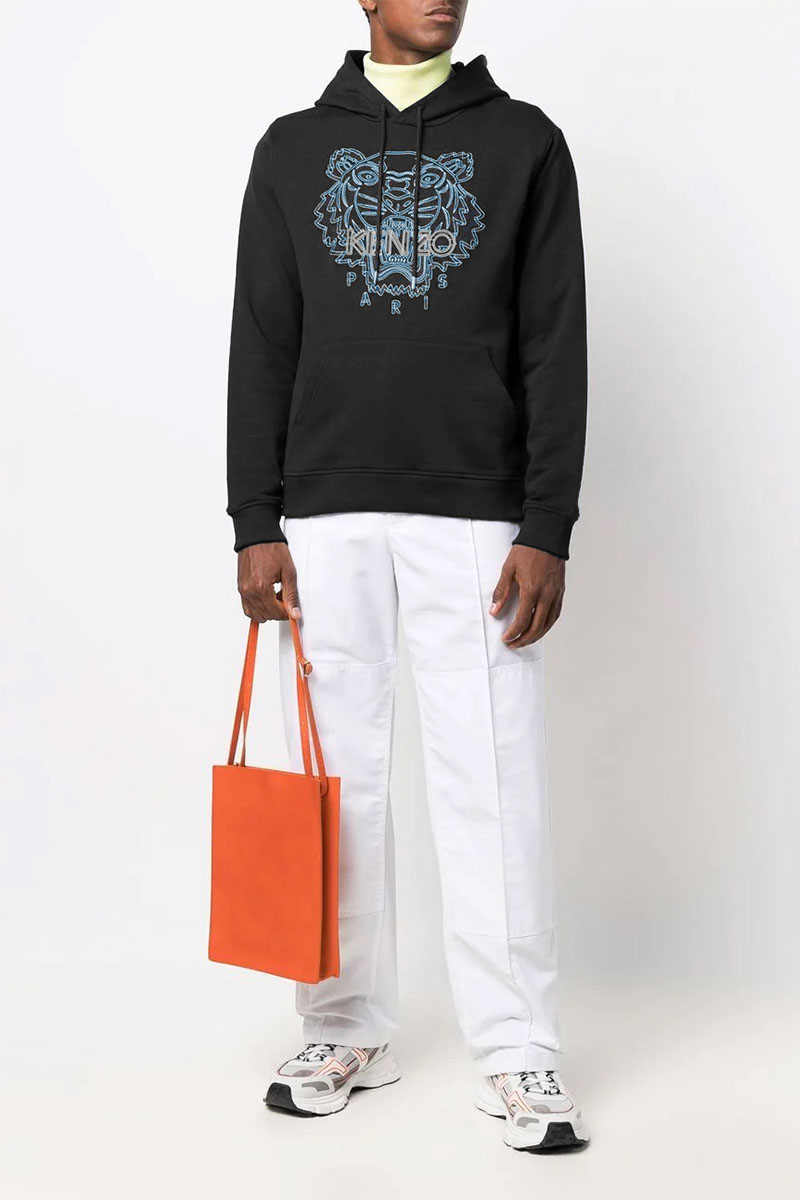 Kenzo Чёрное худи Tiger Head embroidered
