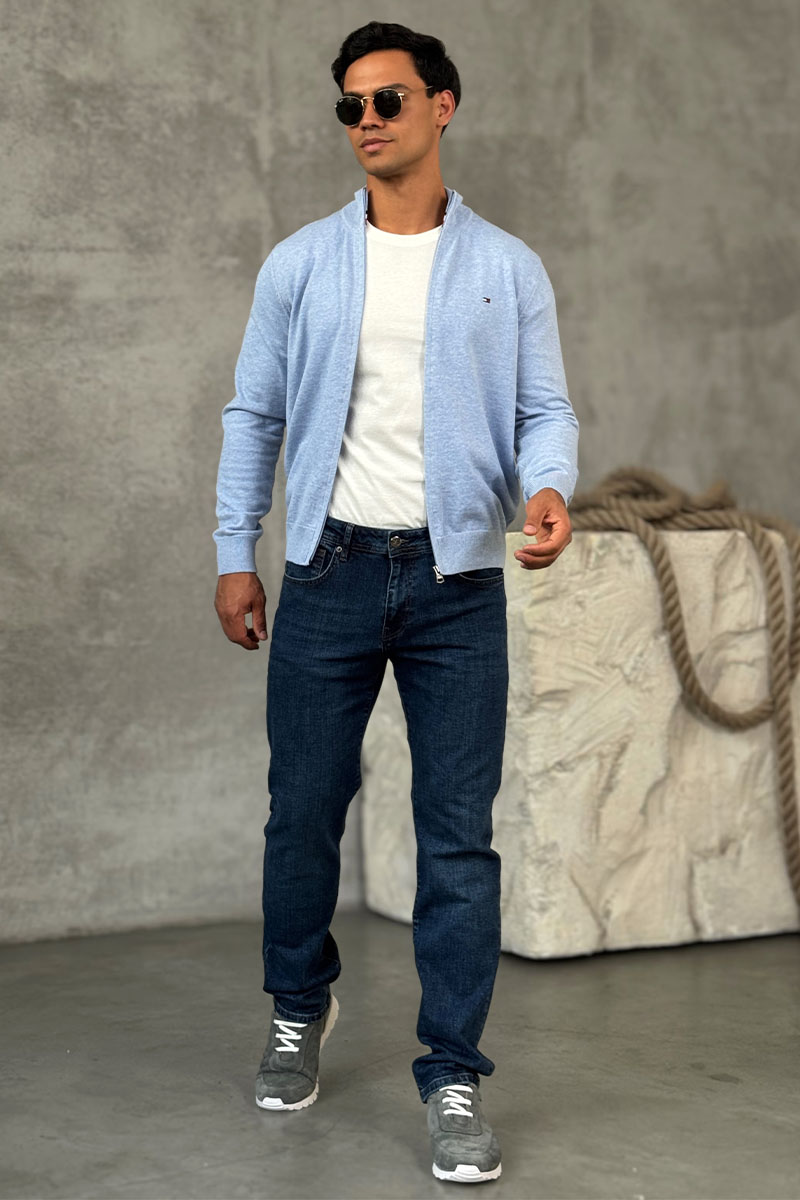Tommy Hilfiger Кофта на молнии flag embroidery - Blue
