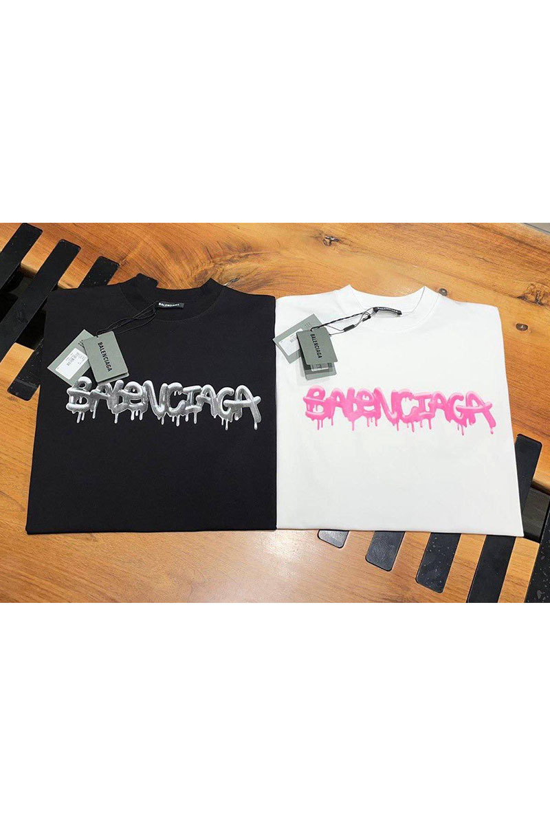Balenciaga Чёрная оверсайз футболка graffiti-logo