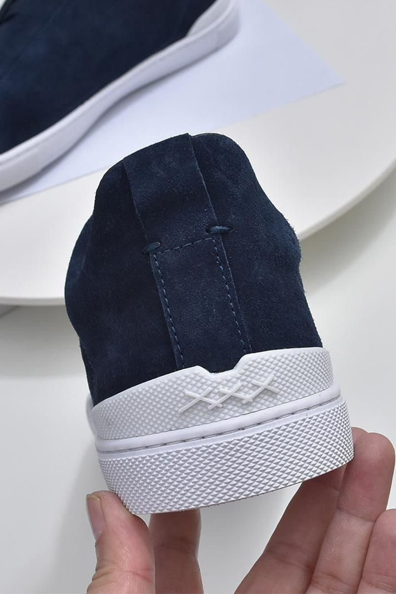 Zegna Замшевые кроссовки Triple Stitch low-top - Navy