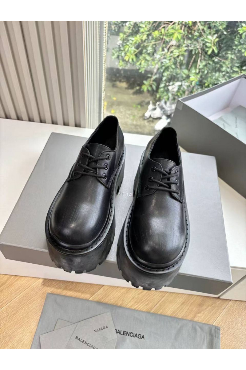 Balenciaga Женские кожаные ботинки Strike Platform Derby premium