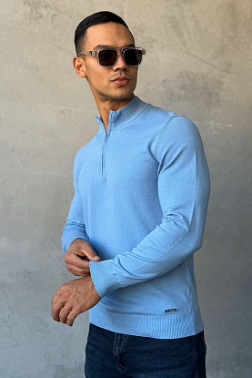 Голубой джемпер Zip Neck