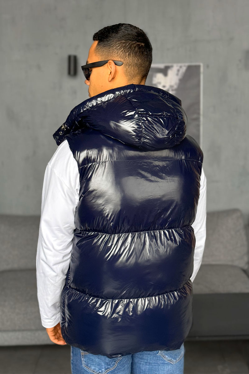 Moncler Мужской синий жилет logo-patch 