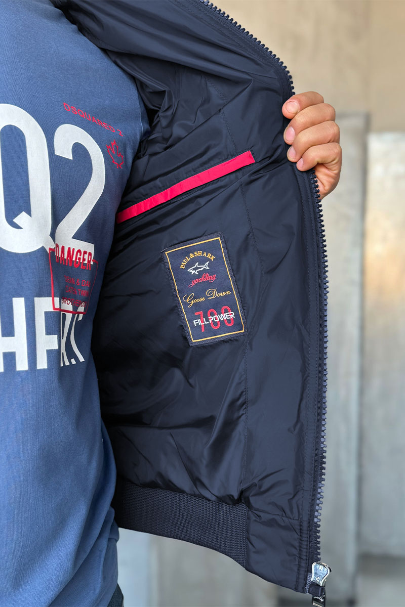 Paul & Shark Тёмно-синяя куртка с вязаными рукавами