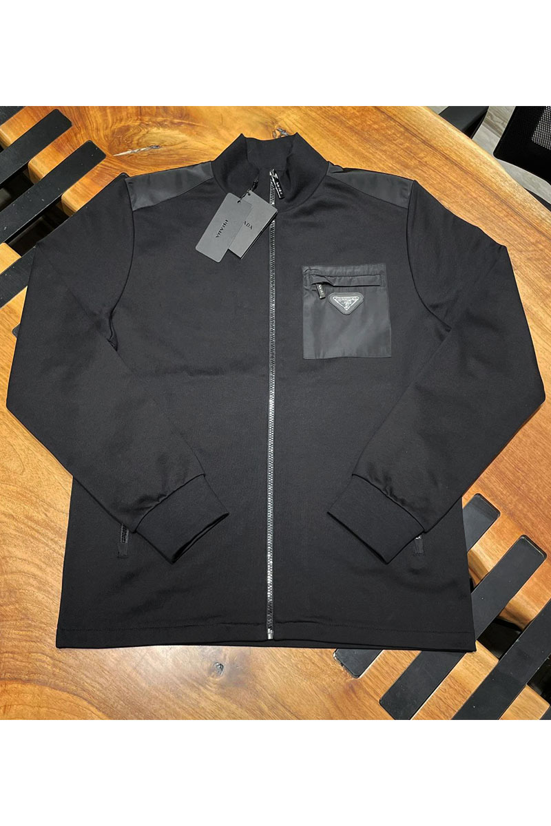 Prada Чёрная кофта на молнии Re-Nylon Gabardine