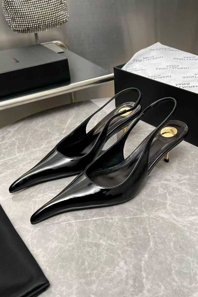 Yves Saint Laurent Женские кожаные туфли на каблуке premium
