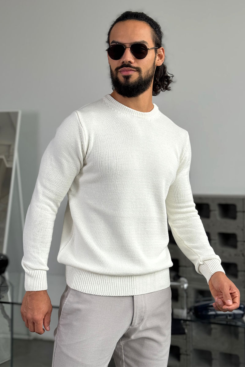 Loro Piana Мужской свитер белого цвета 