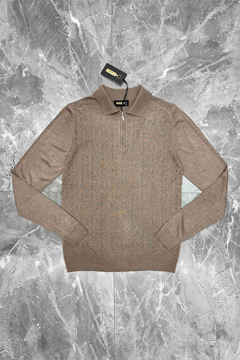 Zilli Поло с длинным рукавом zip-up - Beige