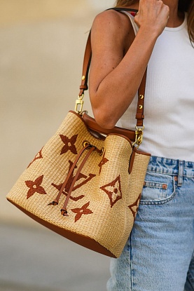 Женская сумка NeoNoe Handbag Monogram Raffia MM 26x26x17.5 см