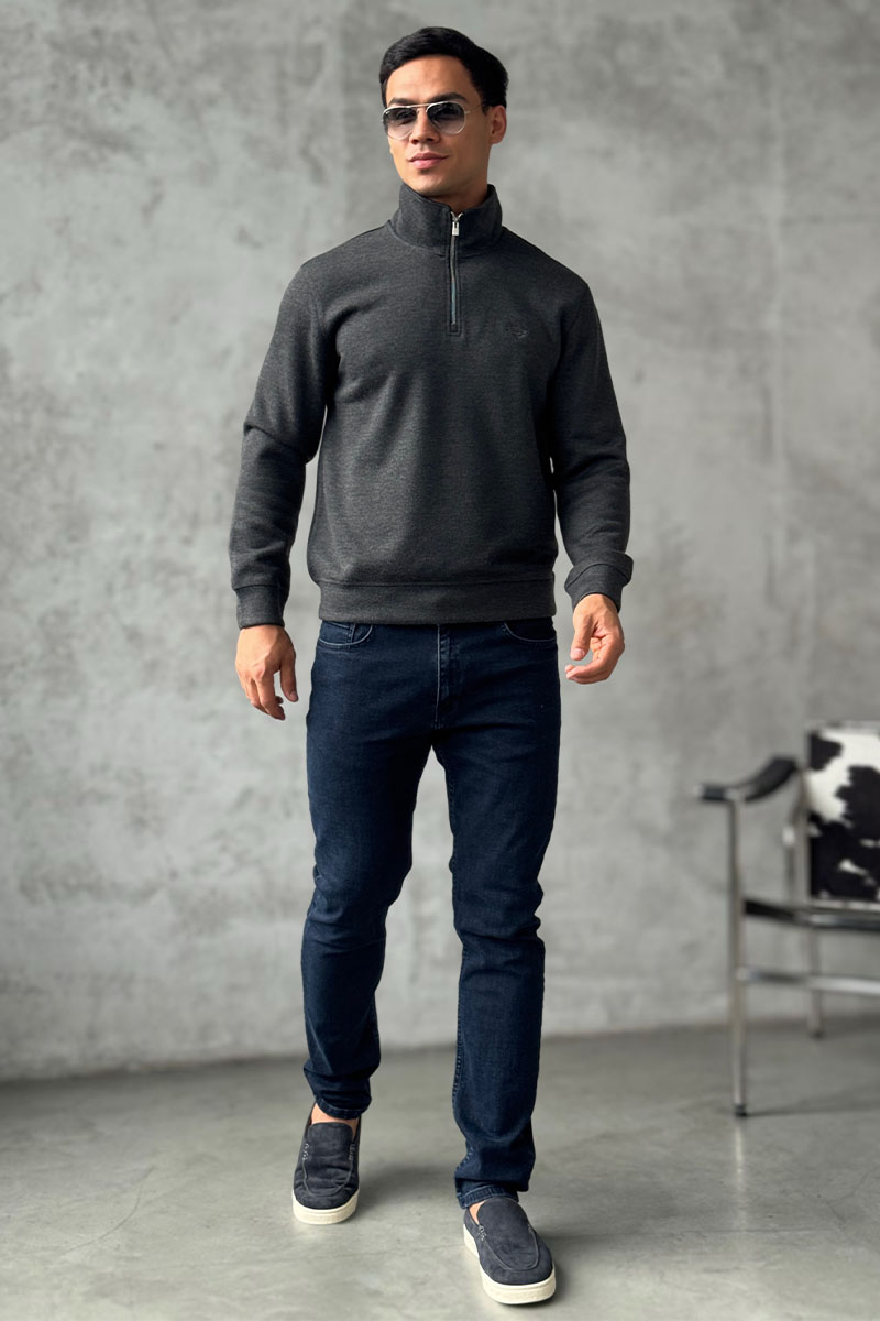 Loro Piana Утеплённая кофта zip-neck - Grey 