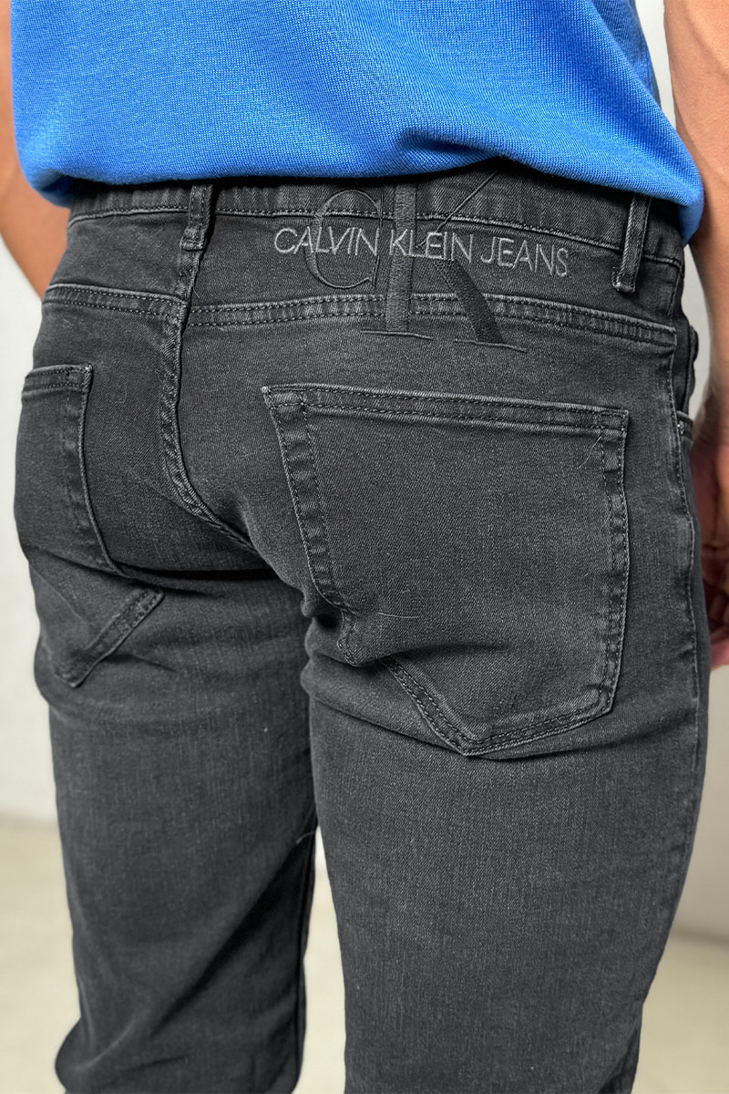 Calvin Klein Мужские чёрные джинсы logo-embroidered
