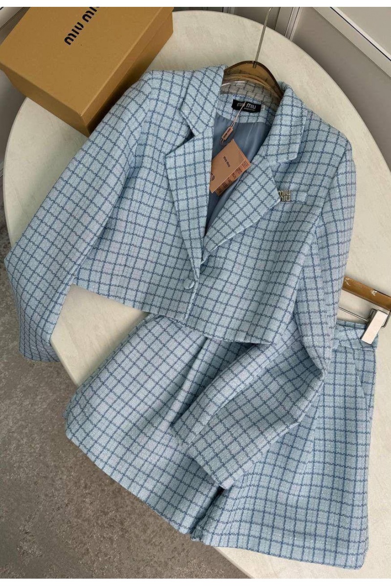 MIU MIU Женский костюм в клетку premium - Blue