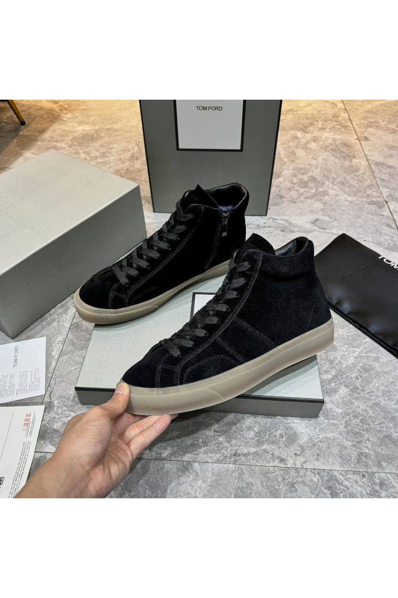 Tom Ford Замшевые кроссовки с мехом Tom Ford high-top - Black