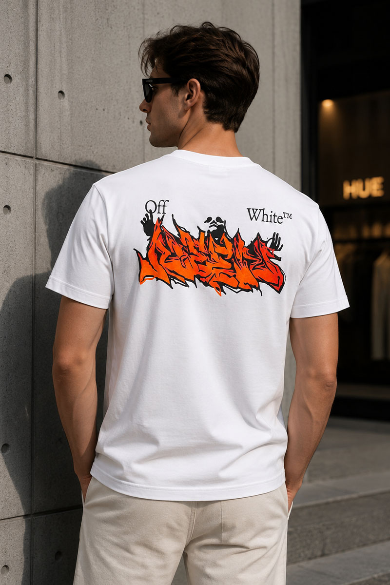 Off-White Белая оверсайз футболка logo-print