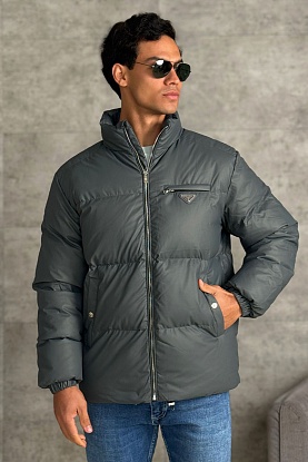 Мужской пуховик logo-plaque - Grey
