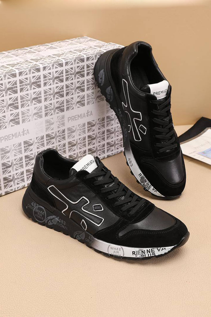 Premiata Комбинированные кроссовки Mick - Black