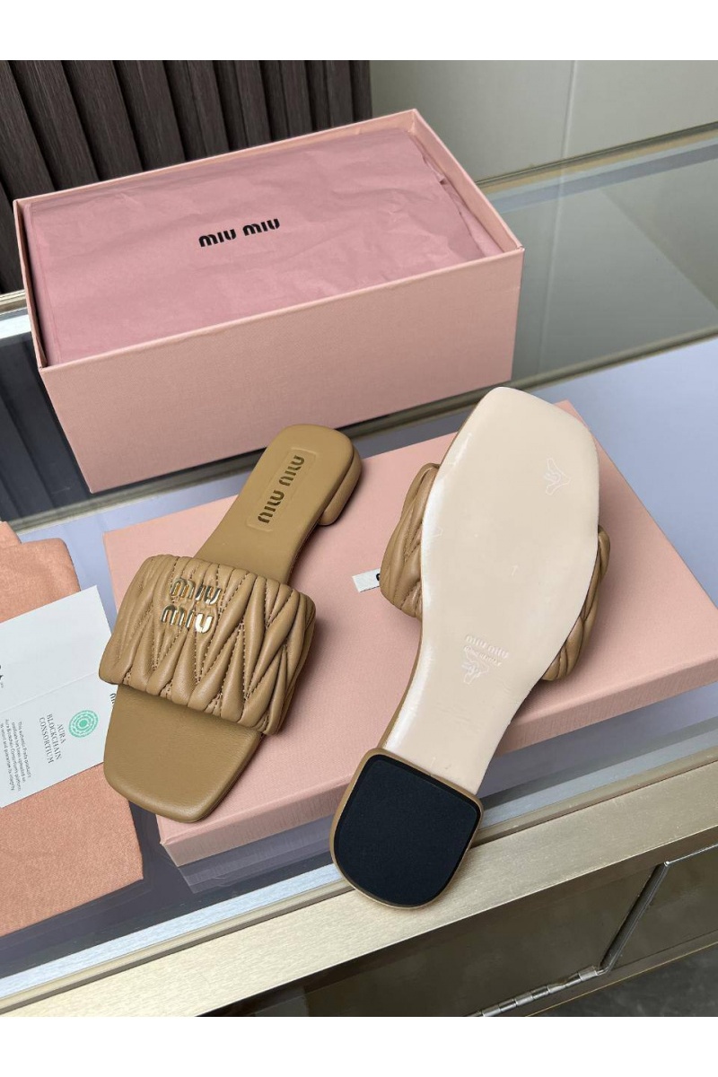 MIU MIU Женские шлёпанцы Premium - Beige
