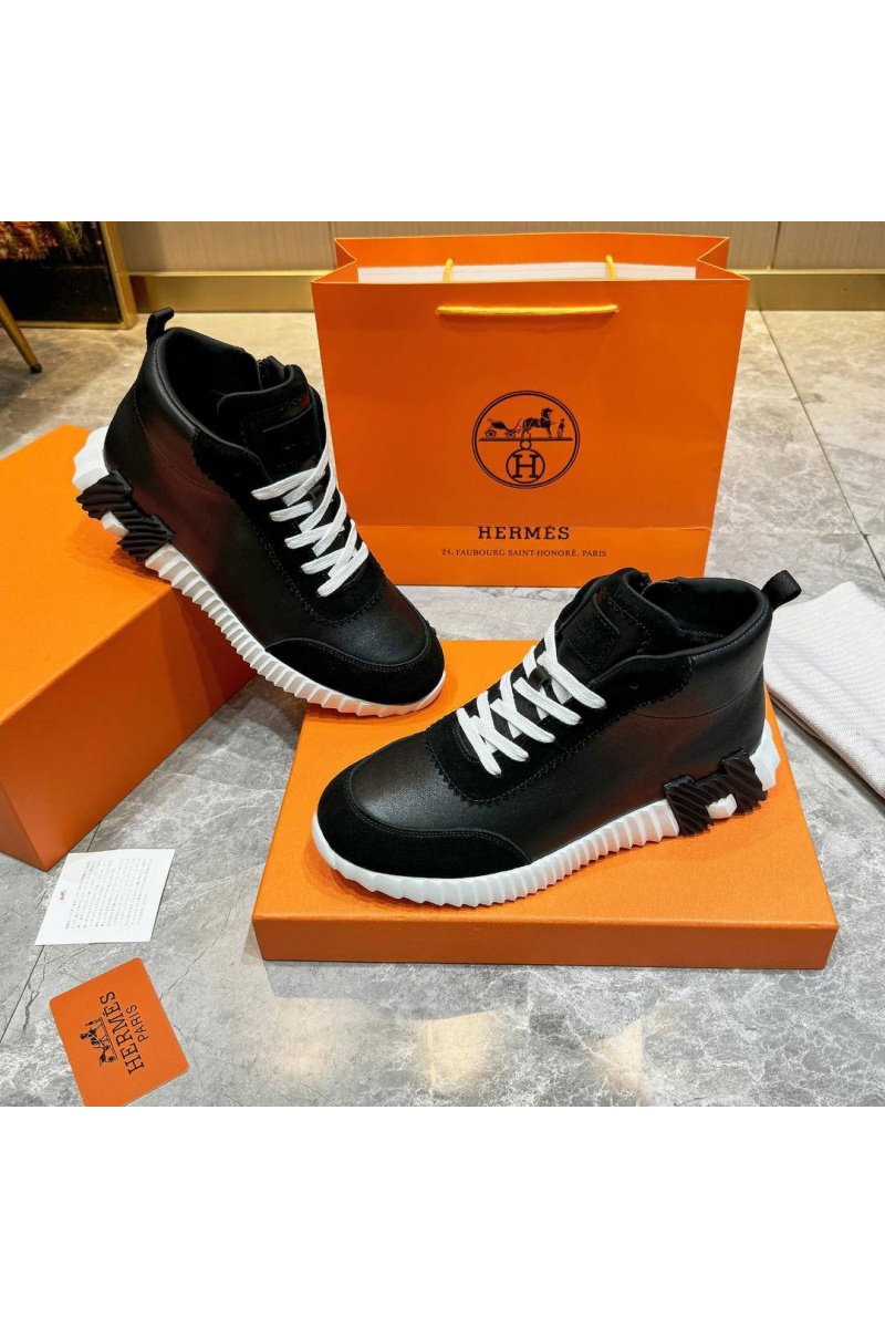 Hermes Кроссовки с мехом Bouncing high-top - Black / White