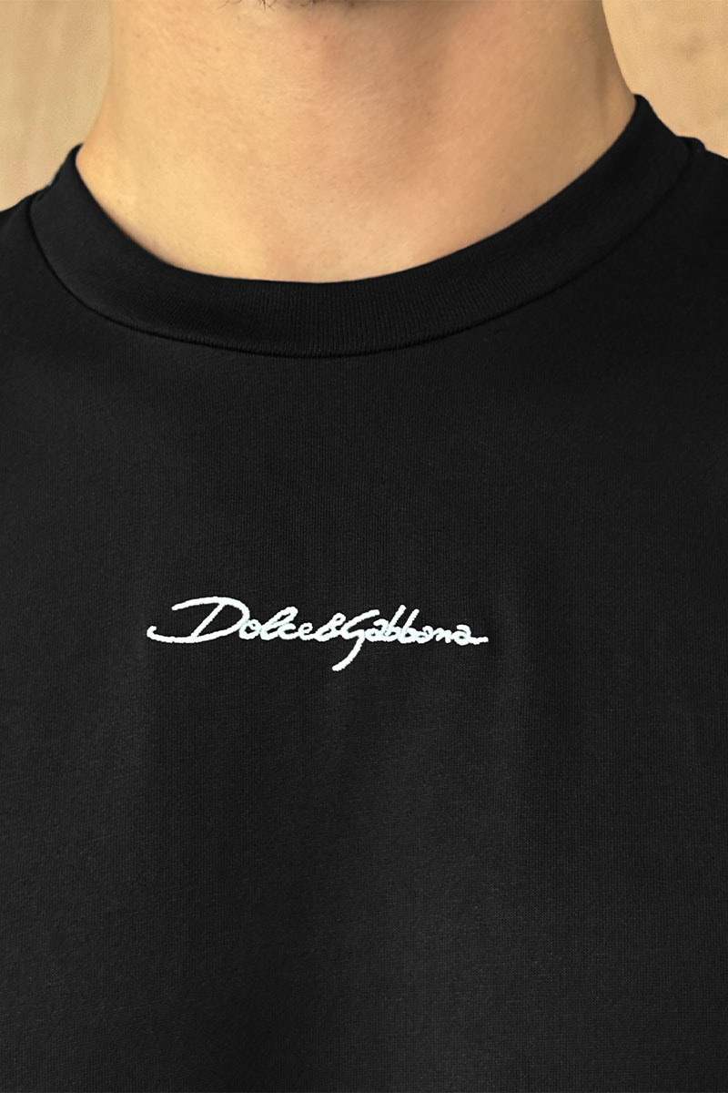 Dоlсе & Gаbbаnа Футболка чёрного цвета logo-embroidered
