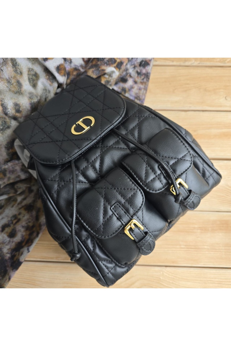Dior Кожаный рюкзак Caro 26x25 см - Black