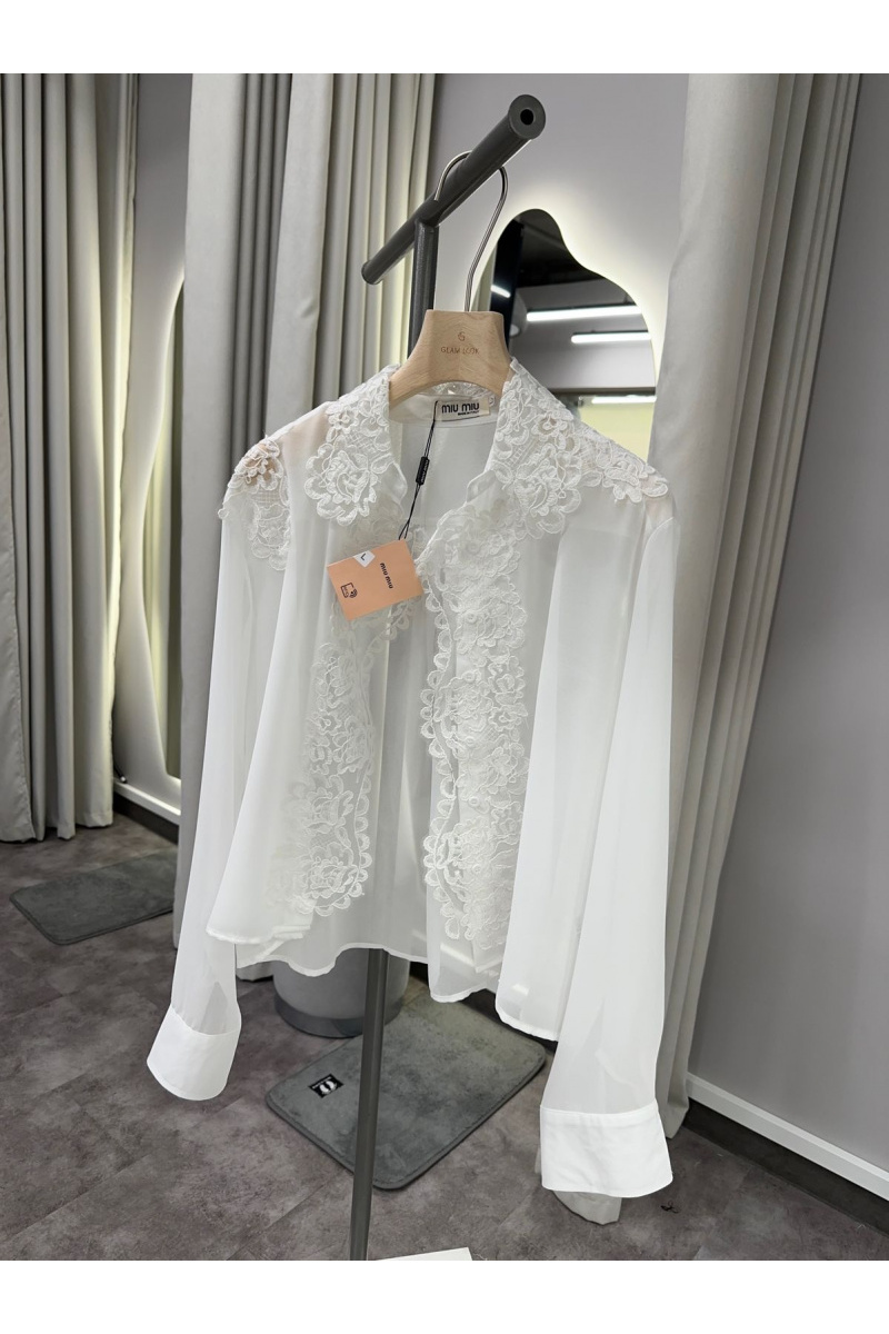 MIU MIU Женская блузка белого цвета
