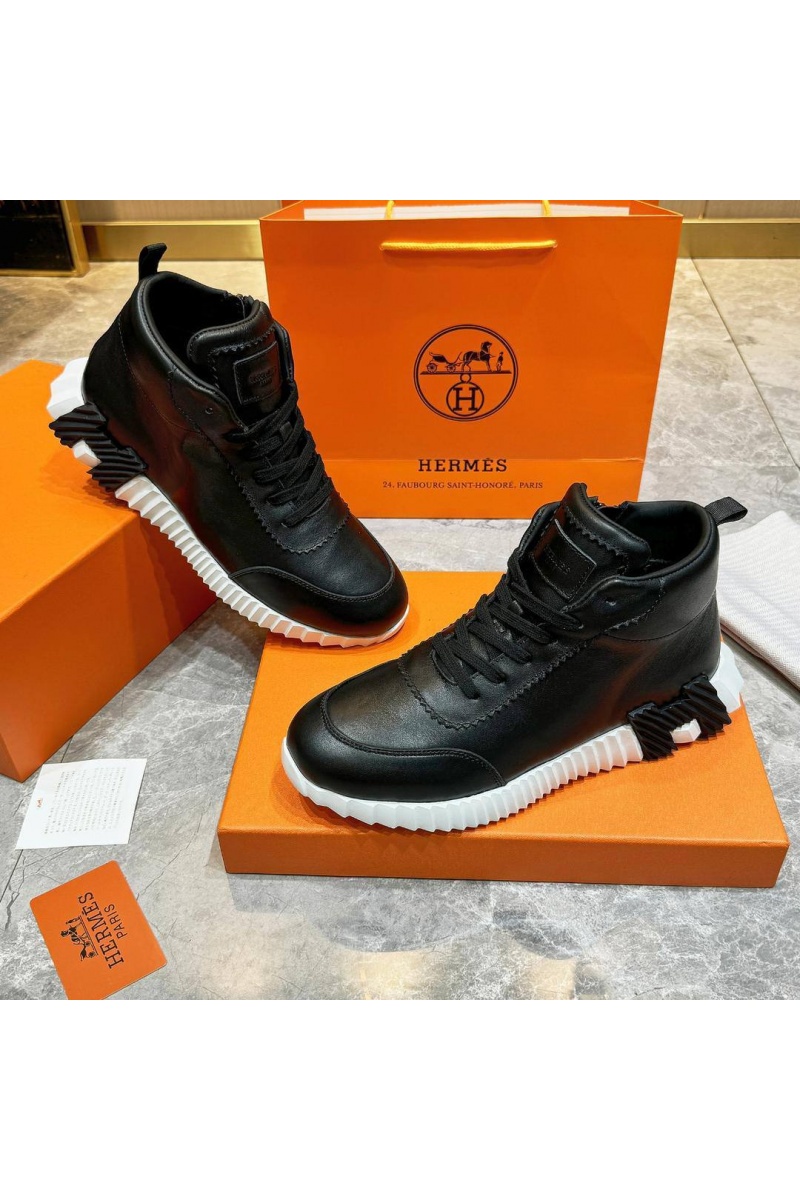 Hermes Кроссовки с мехом Bouncing high-top - Black / White