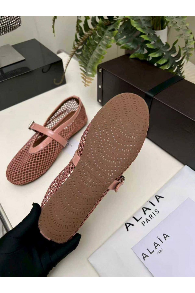 Designer Clothing Женские плетёные балетки Alaia Fishnet Ballet premium
