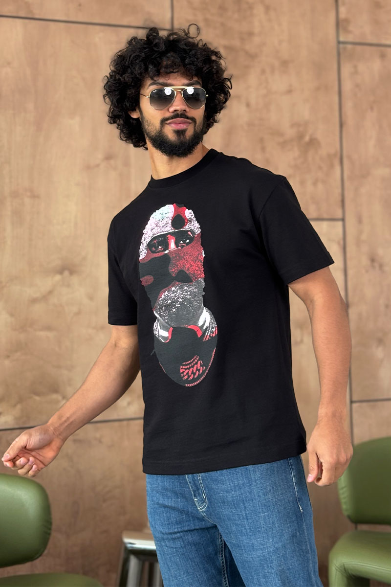 Designer Clothing Мужская чёрная футболка Ih Nom Uh Nit "Mask On"