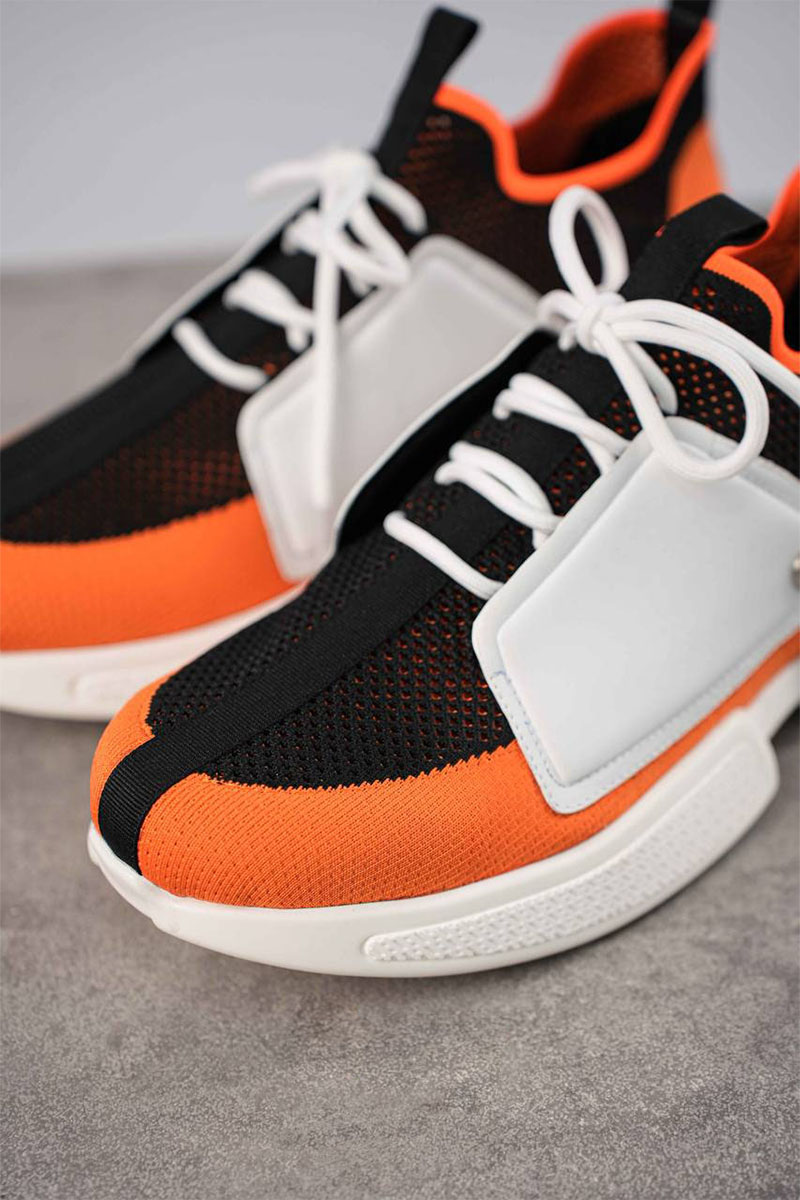Hermes Мужские текстильные кроссовки Expert - Black / Orange