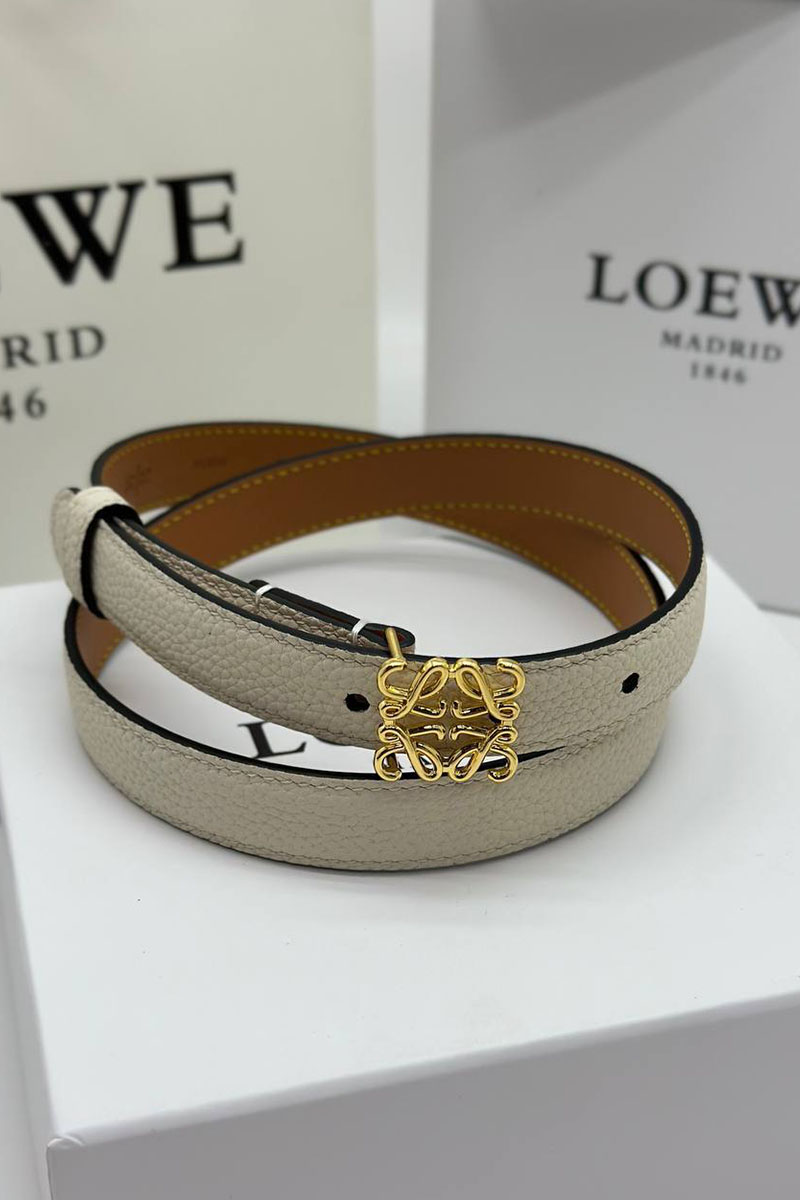 Loewe Женский кожаный ремень Anagram - ширина 2 см, длина 75 / 80 / 85 / 90 см (2 расцветки)
