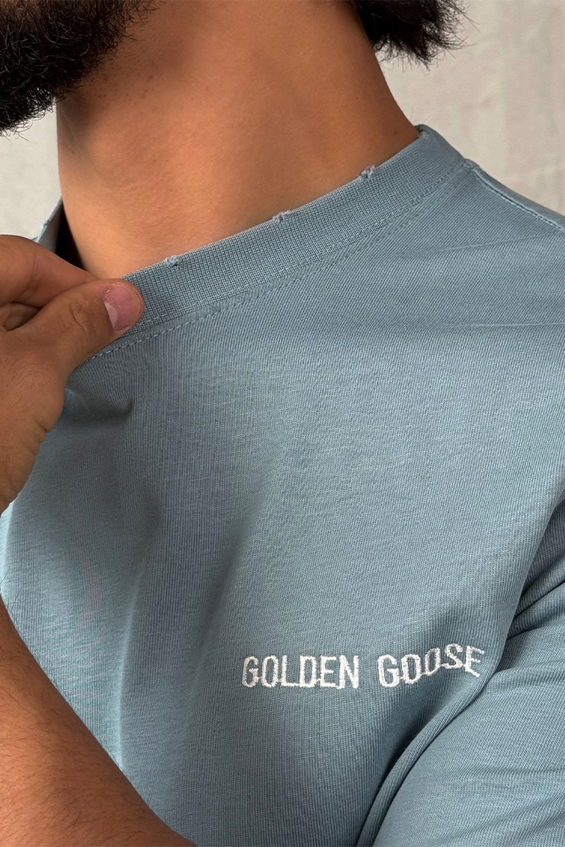 Designer Clothing Мужская синяя футболка Golden Goose (GUP01938)