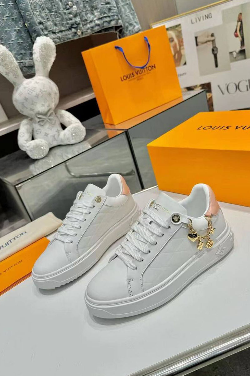 Lоuis Vuittоn Женские кожаные кроссовки Time Out - White