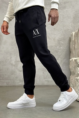 Чёрные спортивные штаны white embroidery