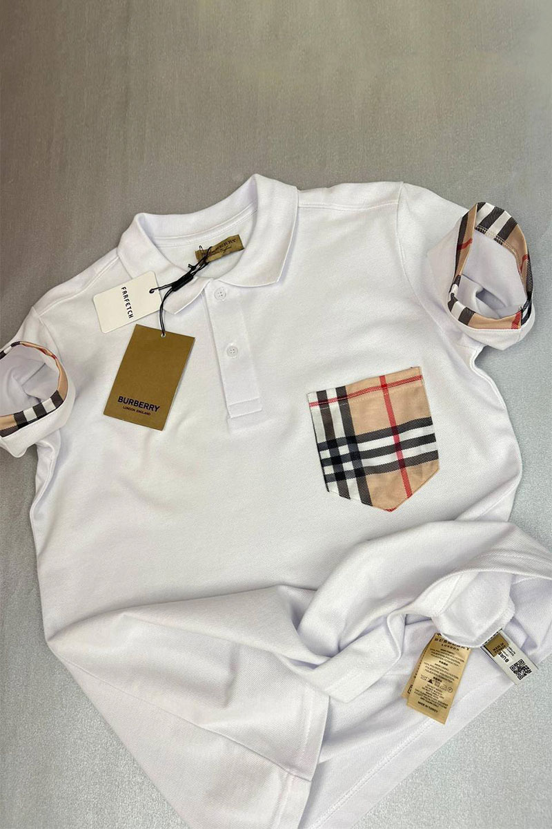 Burberry Мужское поло белого цвета