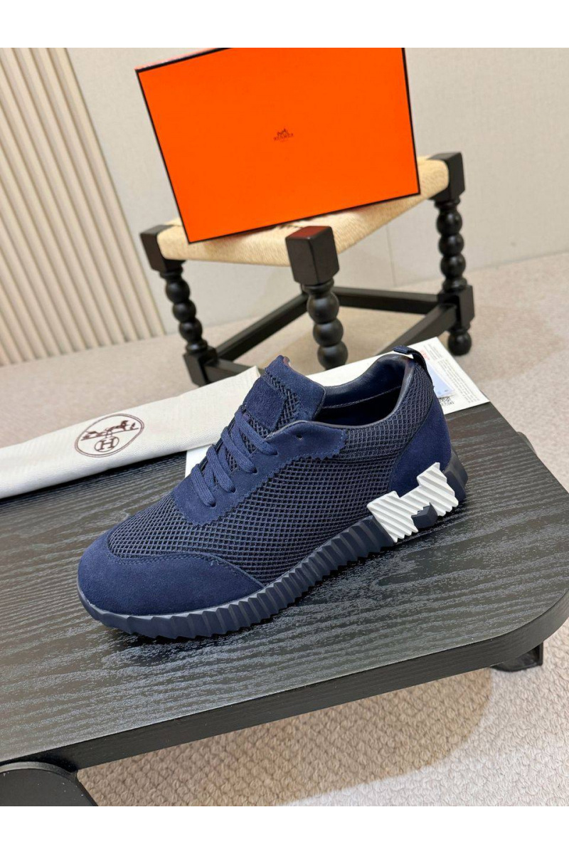 Hermes Мужские синие кроссовки Bouncing