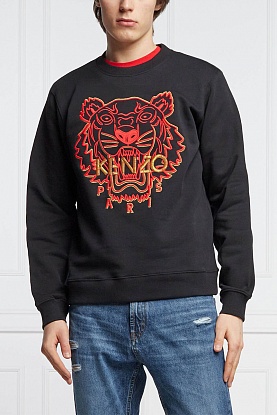 Чёрный мужской свитшот Tiger Head embroidered