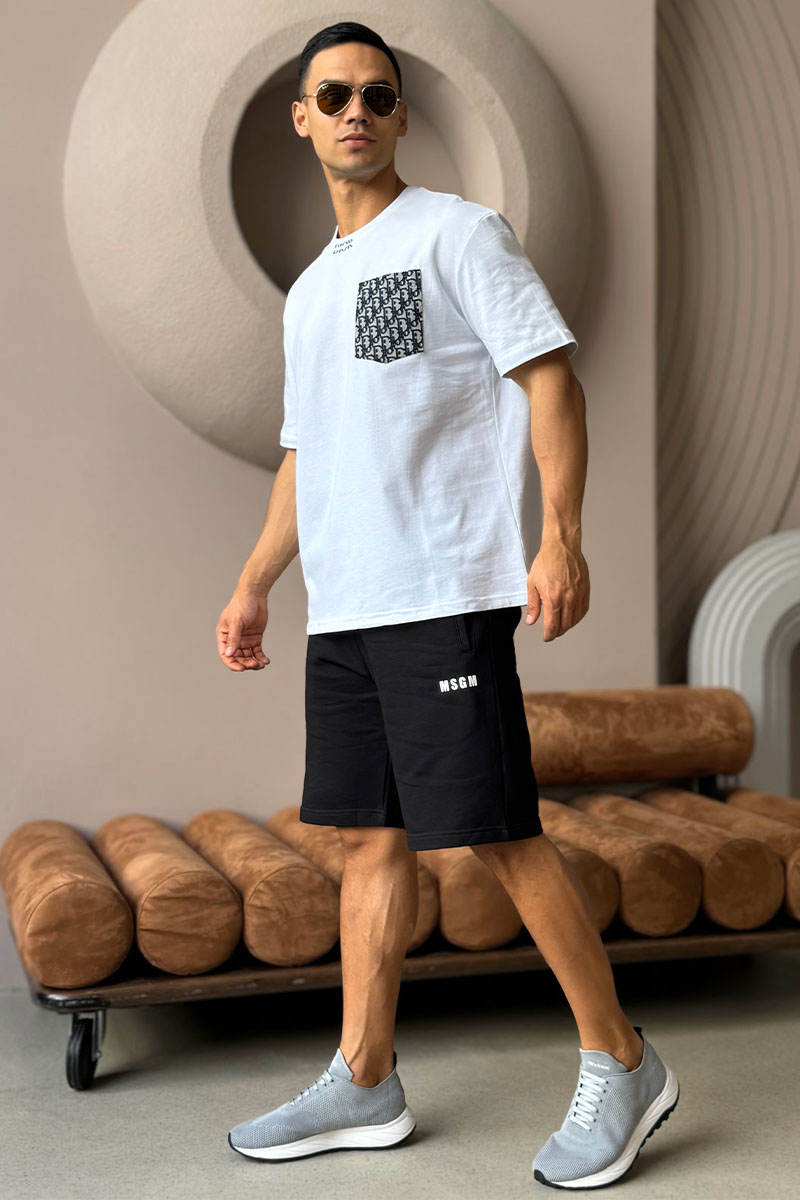 Dior Белая оверсайз футболка pocket logo