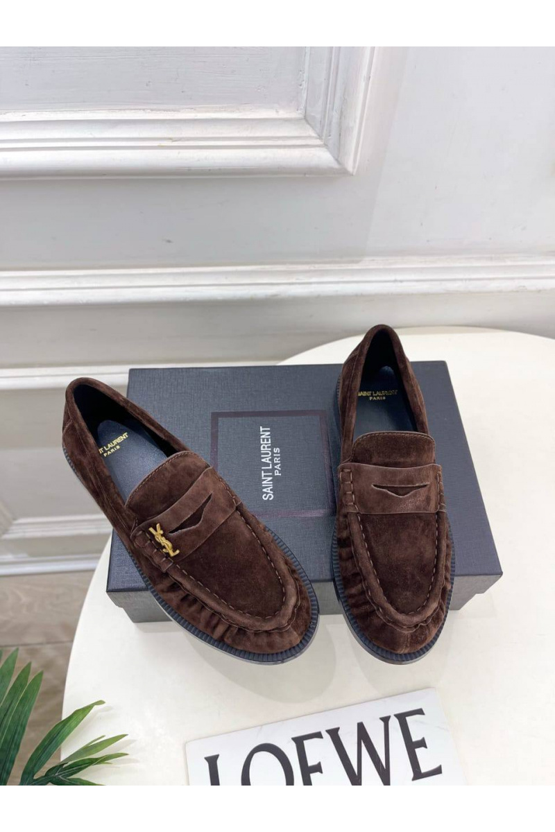 Yves Saint Laurent Женские замшевые лоферы premium