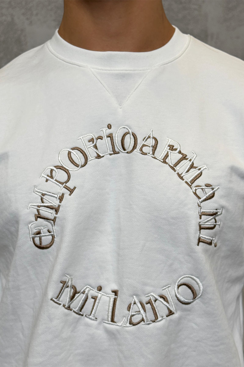 Emporio Armani EA7 Белый свитшот logo embroidery 