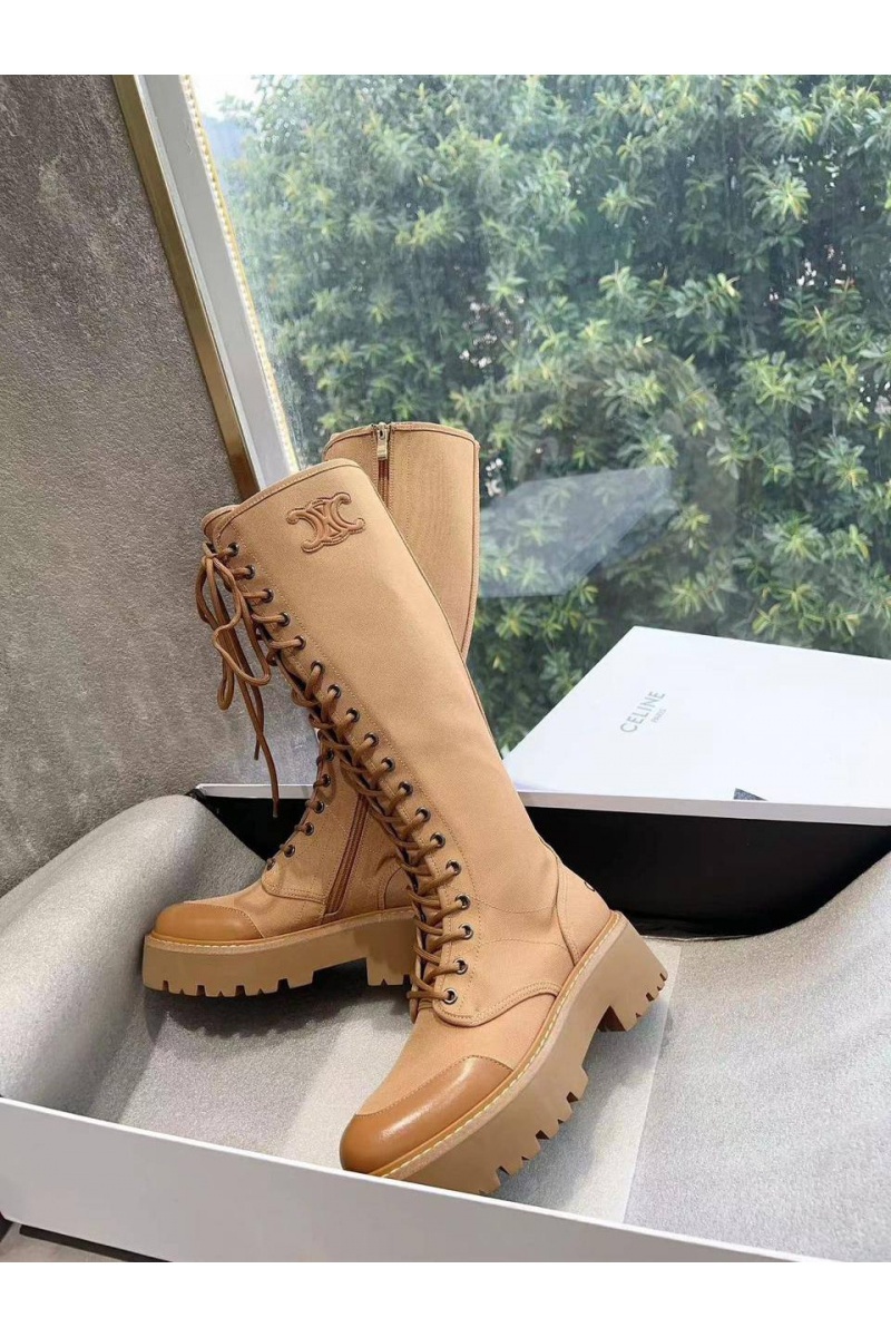 Celine Женские комбинированные сапоги Premium - Brown
