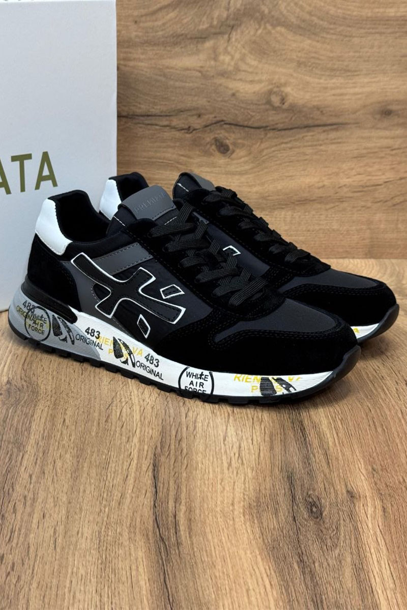 Premiata Мужские чёрные кроссовки Mick 