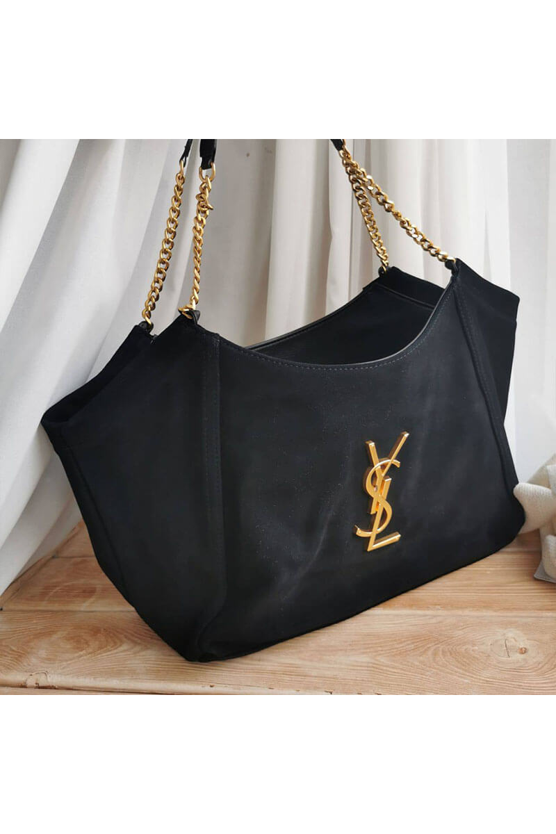 Yves Saint Laurent Замшевая сумка 35x27 см - Black