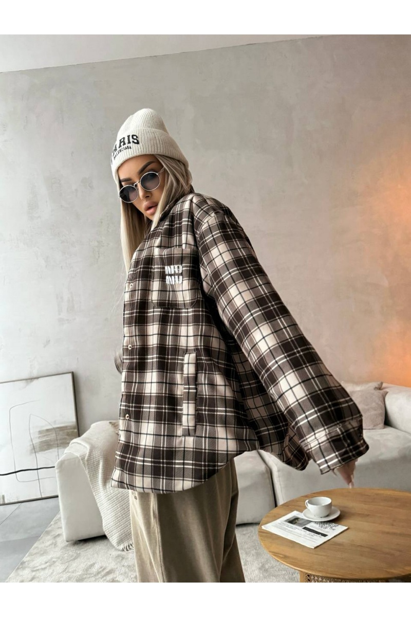 MIU MIU Женская утеплённая куртка в клетку Premium