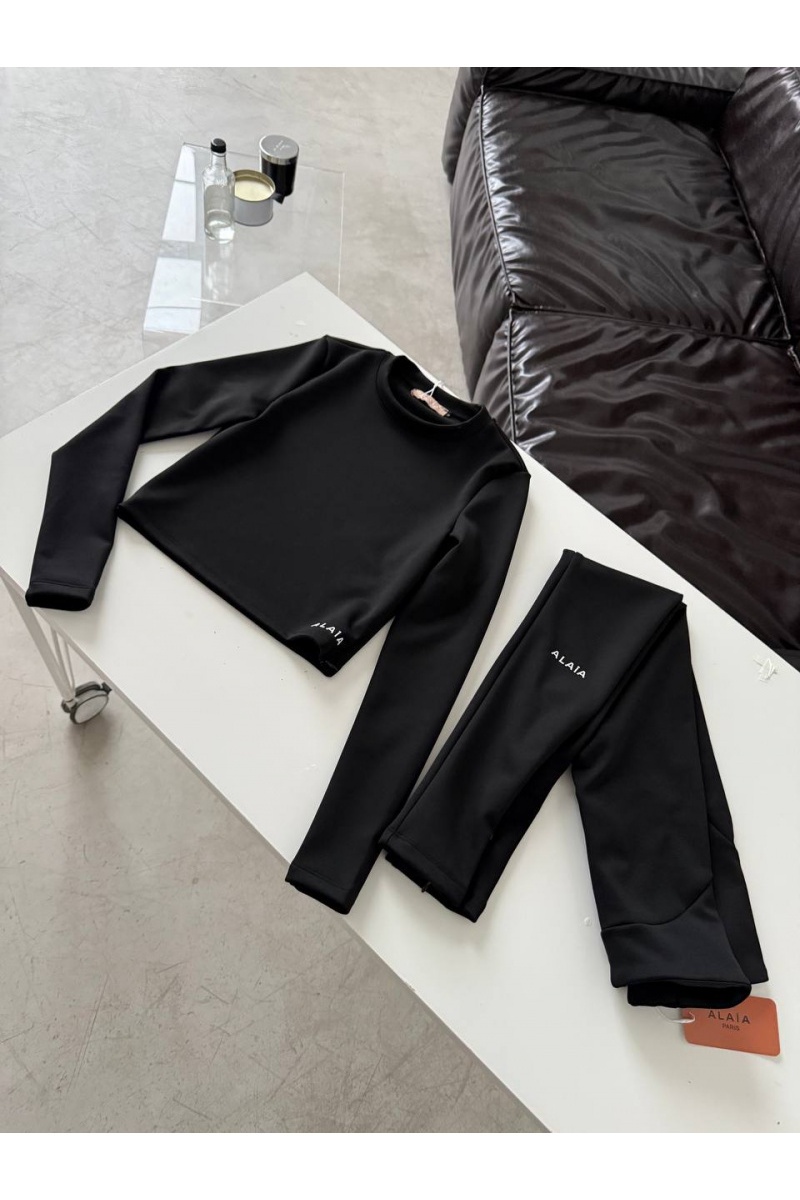 Designer Clothing Женский лонгслив на флисе чёрного цвета Alaia