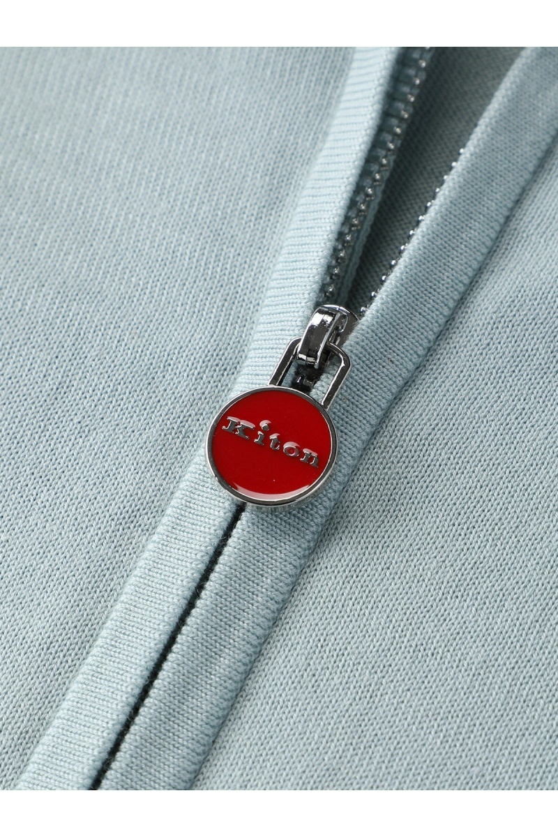 Kiton Мужское поло голубого цвета premium
