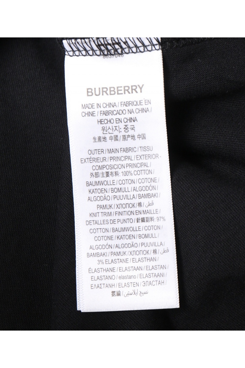 Burberry Мужская чёрная футболка Equestrian Knight