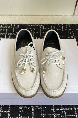 Женские замшевые лоферы premium - White