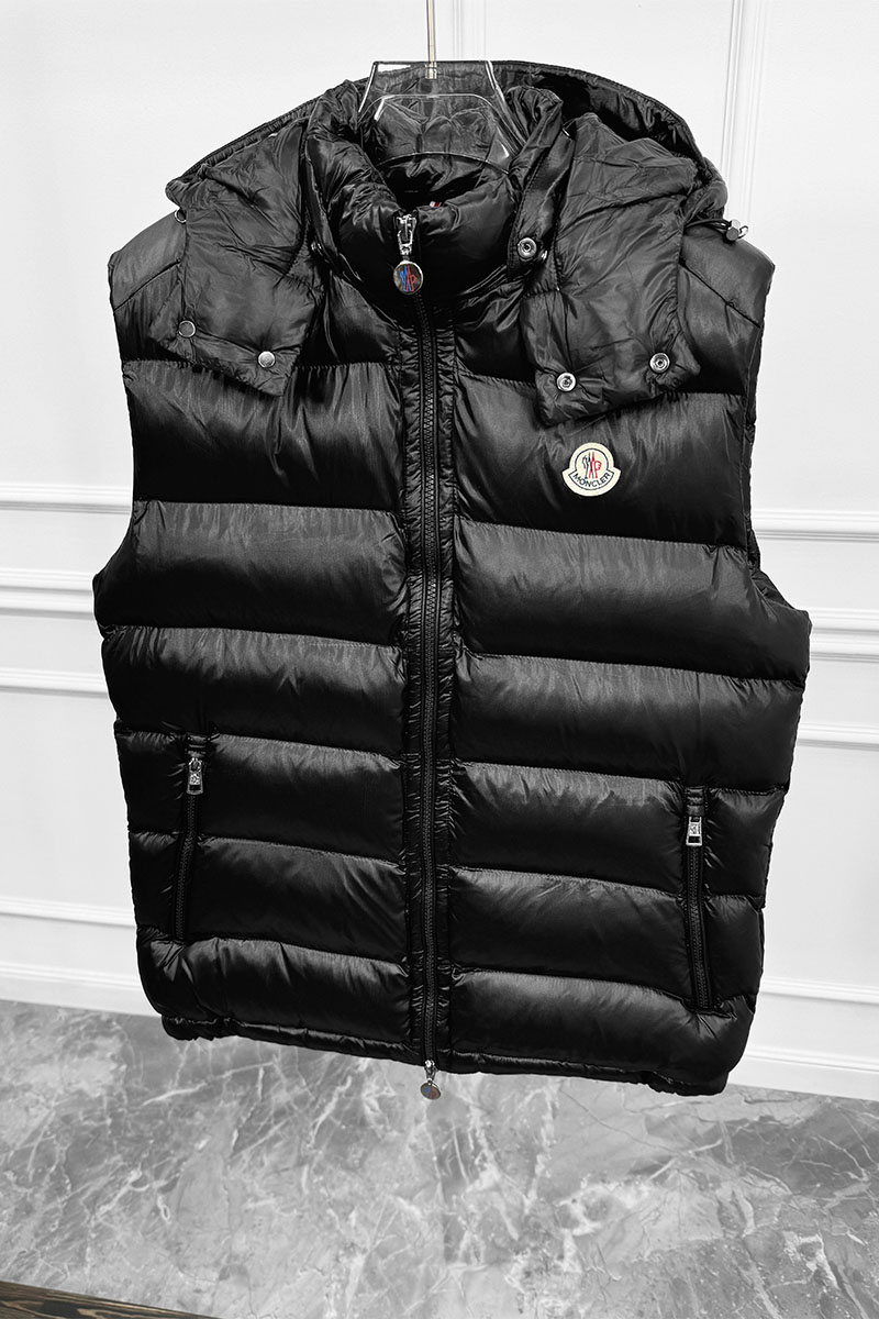 Moncler Мужской жилет logo-patch - Black 