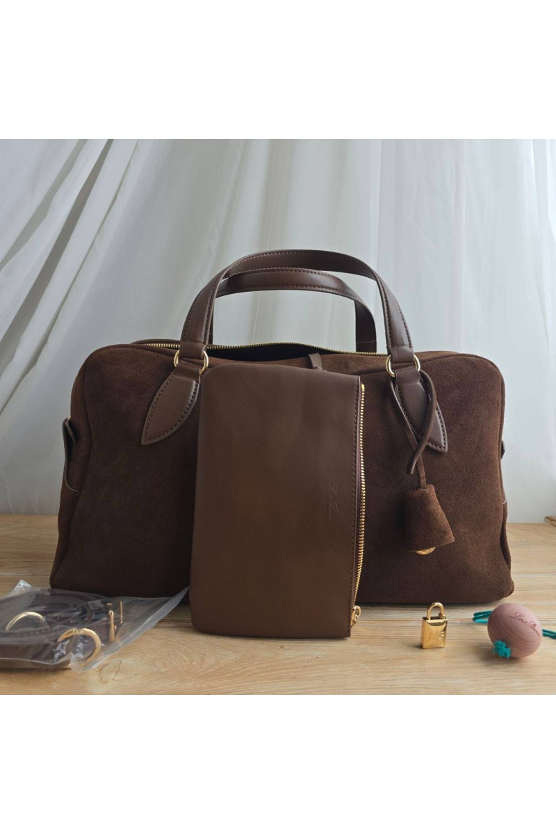Loro Piana Замшевая сумка Medium Needle 39x23 см