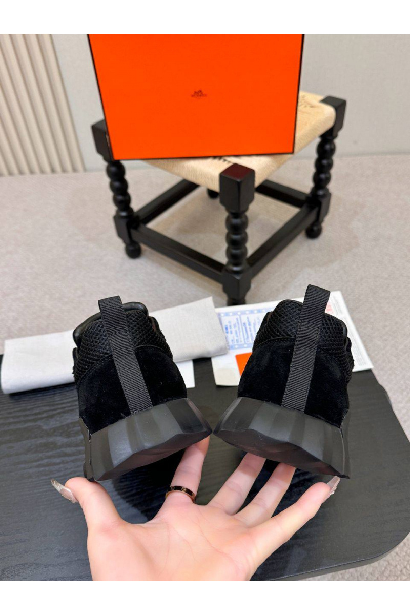 Hermes Мужские чёрные кроссовки Bouncing